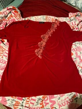 Lush Red Embellished blouse